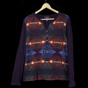 Chaps Denim Aztec Thermal Henley XL